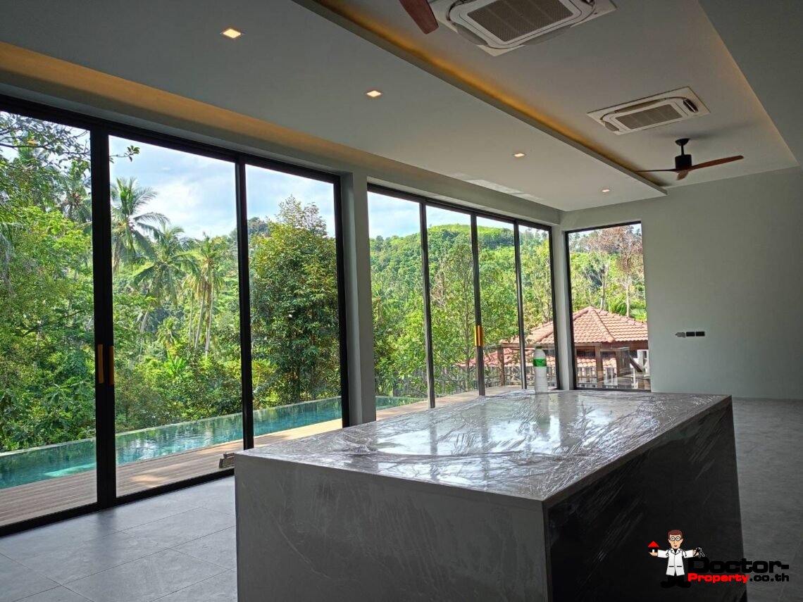 New 3-5 Bedroom Private Pool Villa with Mountain View in Lamai, Koh Samui – For Sale